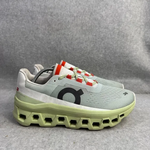 On Running Shoes Womens Size 9 Cloudmonster Grey Green Comfy Athletic Sneakers