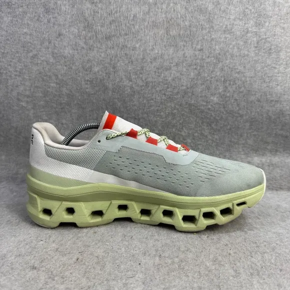 On Running Shoes Womens Size 9 Cloudmonster Grey Green Comfy Athletic Sneakers