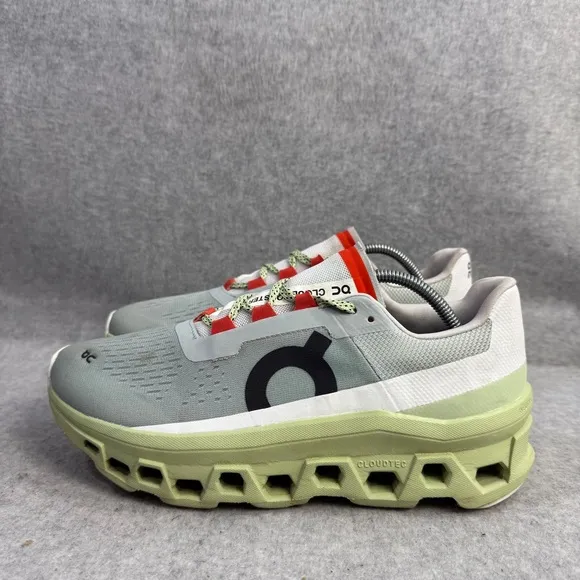 On Running Shoes Womens Size 9 Cloudmonster Grey Green Comfy Athletic Sneakers