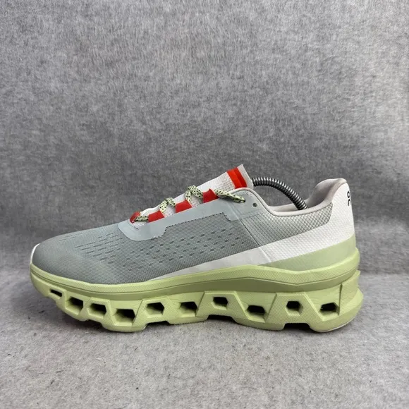 On Running Shoes Womens Size 9 Cloudmonster Grey Green Comfy Athletic Sneakers