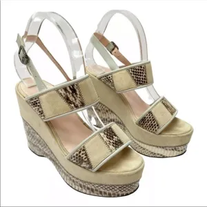 Opening Ceremony Snake Print Suede Platform Strap Sandals US8 ($450)