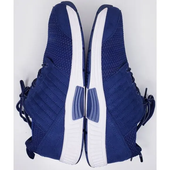 ORTHOFEET Men's 12D #529 Tacoma Navy Blue Stretch Knit Sneakers Comfort Shoes