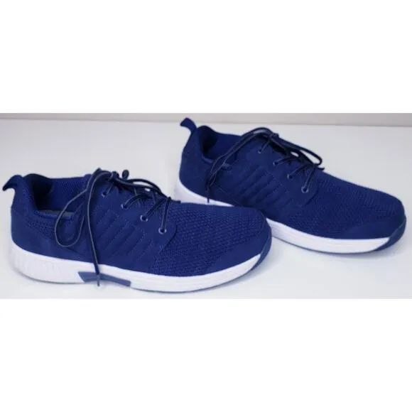 ORTHOFEET Men's 12D #529 Tacoma Navy Blue Stretch Knit Sneakers Comfort Shoes
