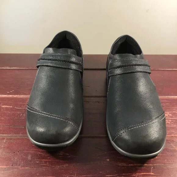 OrthoFeet Women's Solerno Casual Shoes Black Leather Size 7.5 Wide