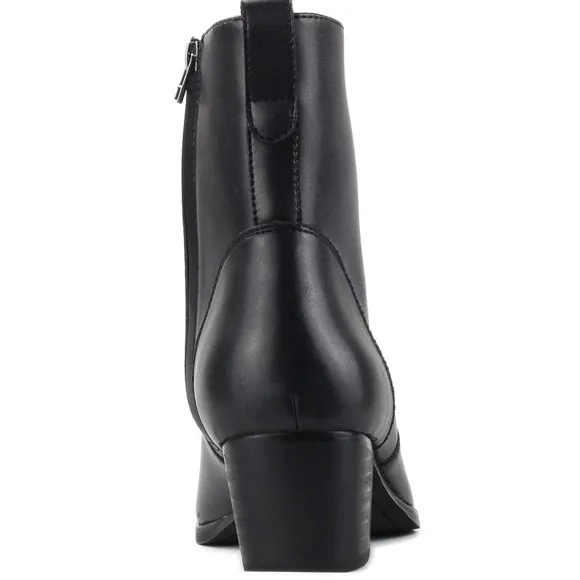 OSSTONE Men Chelsea Ankle Boots Leather Side Zip, Heel, 9.5 Retail $159