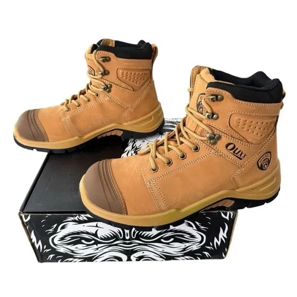 Ouxx Steel Toe Work Boots Tan Men’s Size 10 Wide ASTM F2413-18