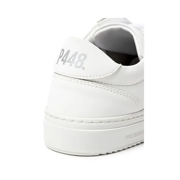 P448 Leather Studded Ankle Boots Women White Sneakers