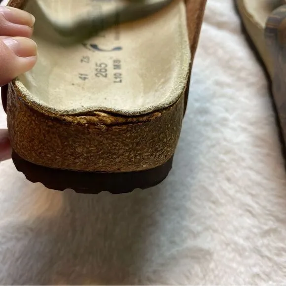 Papillon Birkenstock Brown Tone Geo Design Gisele Sandals Size 10