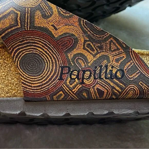 Papillon Birkenstock Brown Tone Geo Design Gisele Sandals Size 10