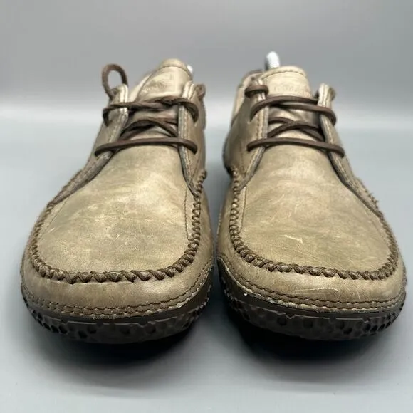 Patagonia Cedar Charcoal Skywalk Men's 11 Brown Leather Loafers Lace-Up Low Top