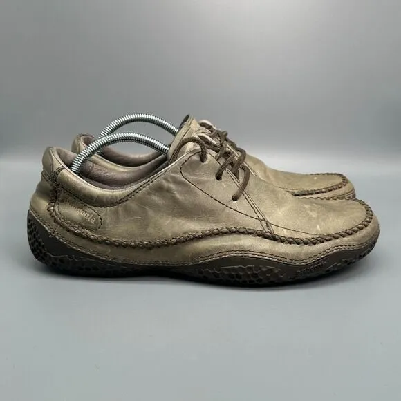 Patagonia Cedar Charcoal Skywalk Men's 11 Brown Leather Loafers Lace-Up Low Top