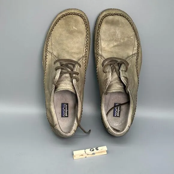 Patagonia Cedar Charcoal Skywalk Men's 11 Brown Leather Loafers Lace-Up Low Top