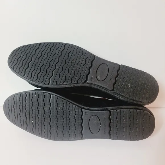 Patricia Green Quiet Luxury Boston Plush Suede Ballet Black Flats Size 39 US9