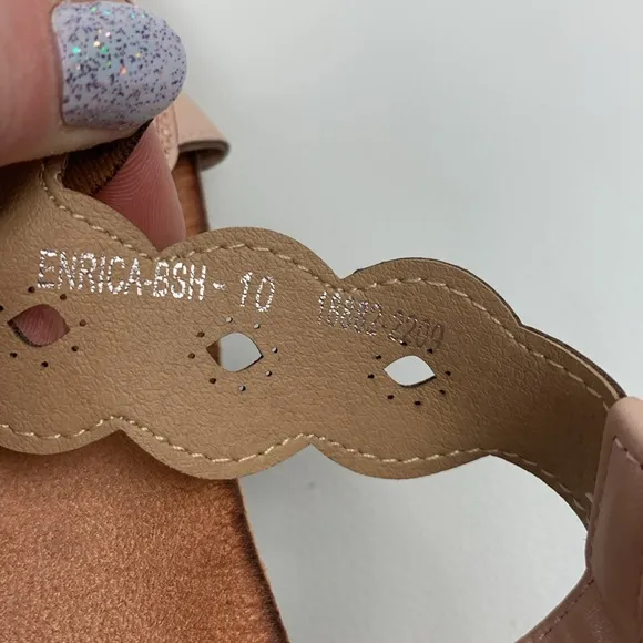 Patrizia Spring Step Rose Gold Leather Floral Sandals Size 41 (10) Enrica NWOT