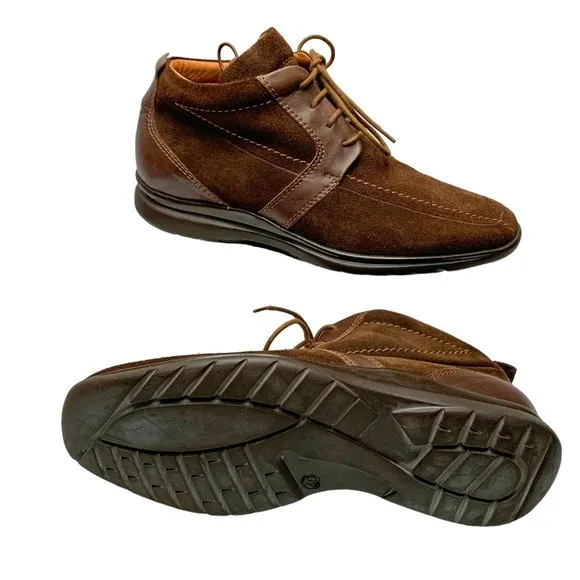 PAUL FREDRICK Chocolate Suede Lace Up‎ Casual Boots
