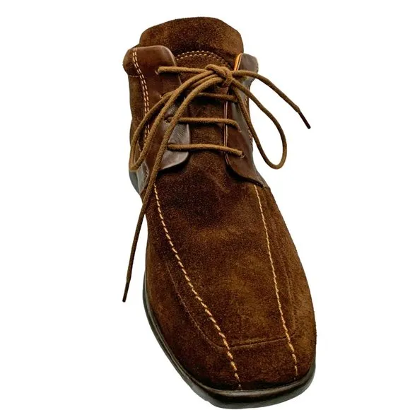PAUL FREDRICK Chocolate Suede Lace Up‎ Casual Boots