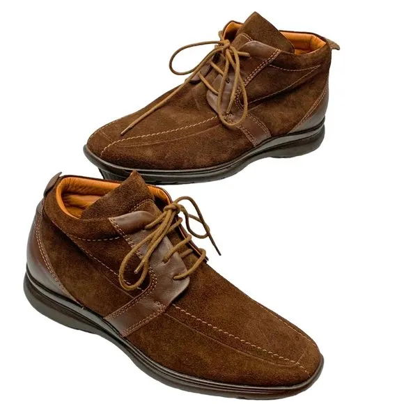 PAUL FREDRICK Chocolate Suede Lace Up‎ Casual Boots