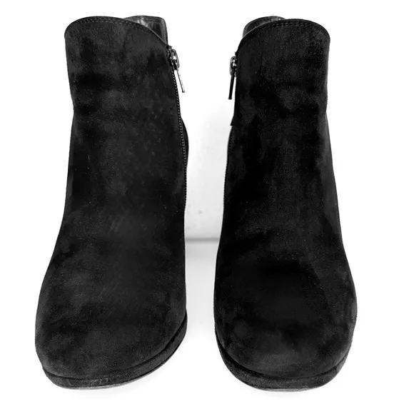 Paul Green Ankle Boots Black Velvet Suede High Heel Booties