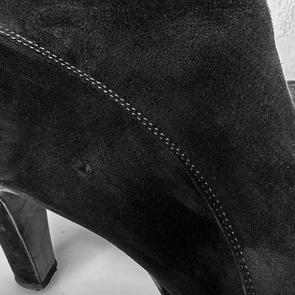 Paul Green Ankle Boots Black Velvet Suede High Heel Booties