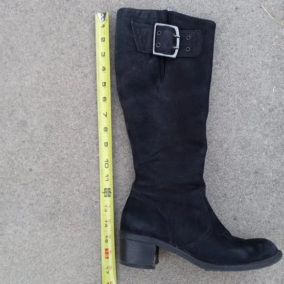 Paul Green Tall Black Nubuck Leather Boots
