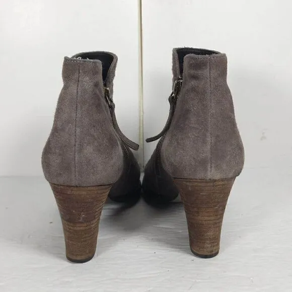 Paul Green Women's Malibu US7,5-8 AU5 Leather Sliced Metallic Earth Ankle Boots