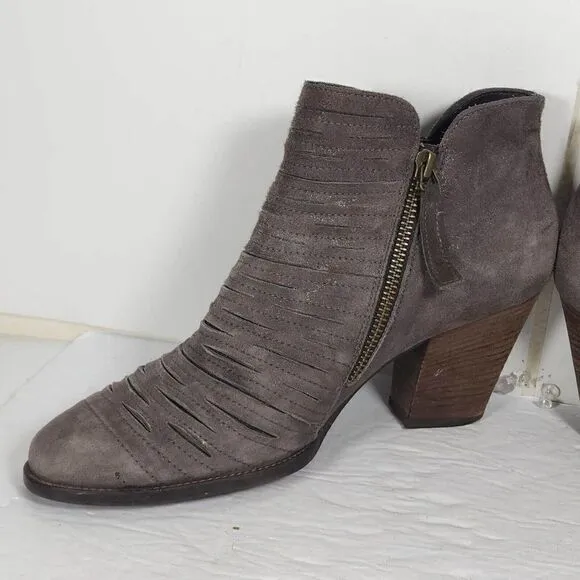 Paul Green Women's Malibu US7,5-8 AU5 Leather Sliced Metallic Earth Ankle Boots