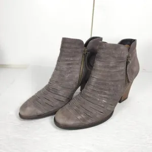 Paul Green Women's Malibu US7,5-8 AU5 Leather Sliced Metallic Earth Ankle Boots