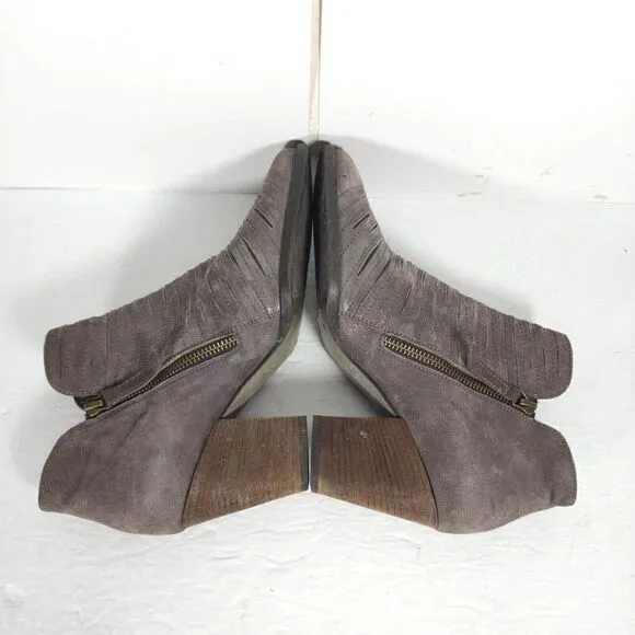 Paul Green Women's Malibu US7,5-8 AU5 Leather Sliced Metallic Earth Ankle Boots