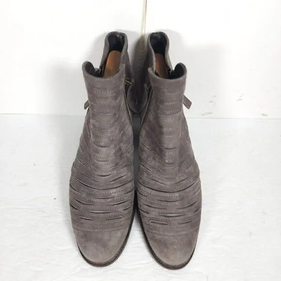 Paul Green Women's Malibu US7,5-8 AU5 Leather Sliced Metallic Earth Ankle Boots