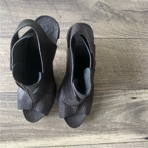 Pedro Garcia Booties Size 42 Black Leather High Heel Open Toe Sexy &amp; Classic