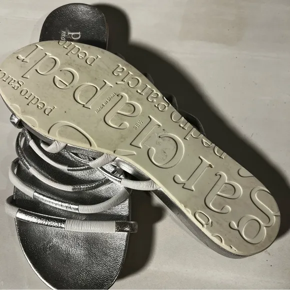 Pedro Garcia Silver and White Sandals