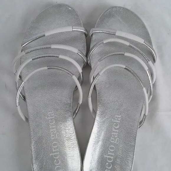 Pedro Garcia Silver and White Sandals