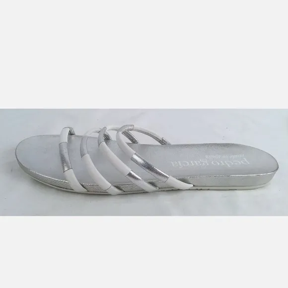 Pedro Garcia Silver and White Sandals