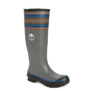 Pendleton Smoke Gray &amp; Blue Stripes Olympic National Park Tall Rain Boots READ