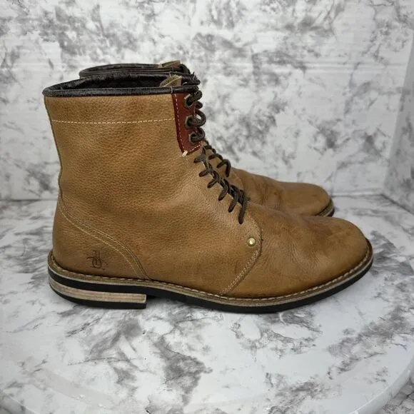 Penguin Mens Jerry Jeff Lace Up Chukka Boots Size 11 Brown Distressed Leather