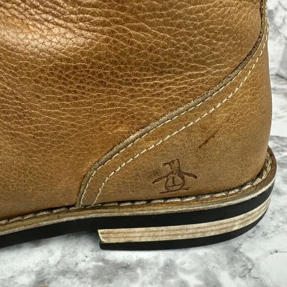 Penguin Mens Jerry Jeff Lace Up Chukka Boots Size 11 Brown Distressed Leather
