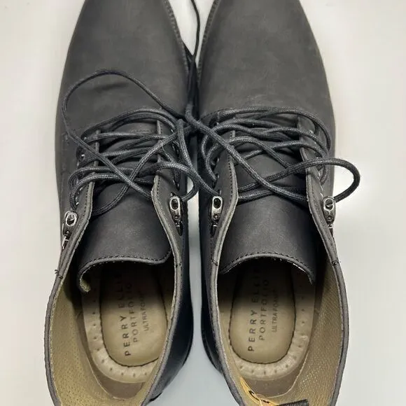 PERRY ELLIS PORTFOLIO SPUR ULTRA FOAM MENS CHUKKA ANKLE BOOTS SIZE 12 Black (C)