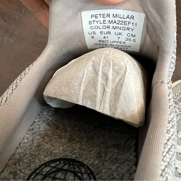 Peter Millar hyperlight Apollo knit upper grey slip on shoes men’s size 8
