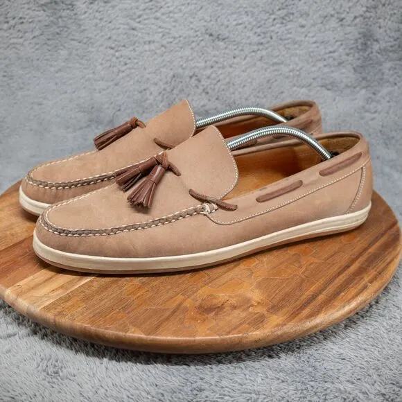 Peter Millar Loafers Mens Size 13 W Tassel Beige Leather Shoes Slip On MS15F01