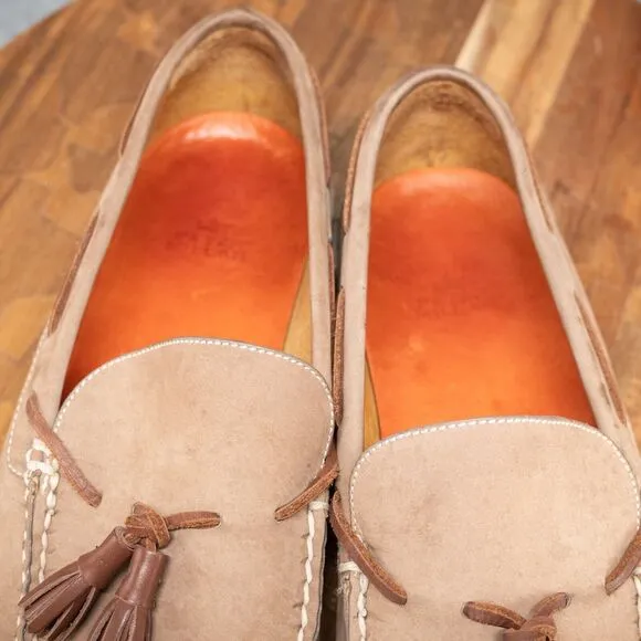 Peter Millar Loafers Mens Size 13 W Tassel Beige Leather Shoes Slip On MS15F01