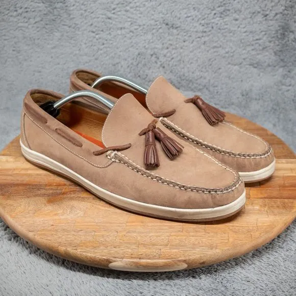 Peter Millar Loafers Mens Size 13 W Tassel Beige Leather Shoes Slip On MS15F01