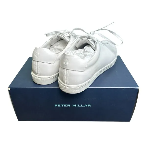 Peter Millar Vantage Lite Sneakers White Mens 8.5 Golf Casual Shoes New In Box