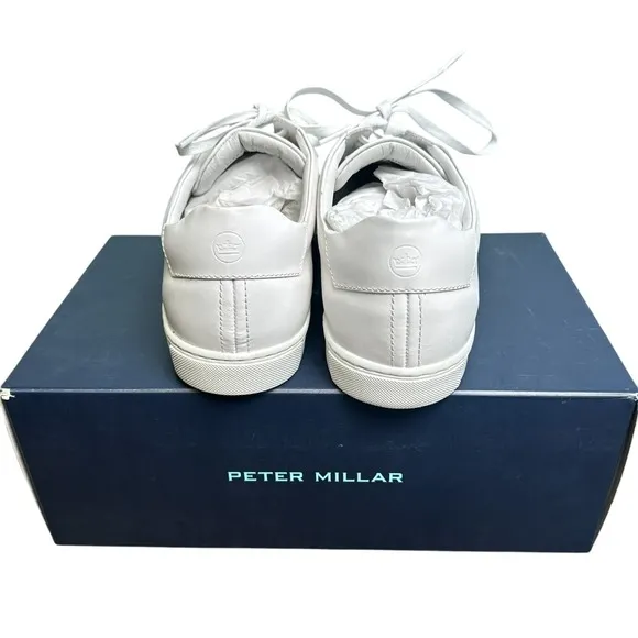 Peter Millar Vantage Lite Sneakers White Mens 8.5 Golf Casual Shoes New In Box