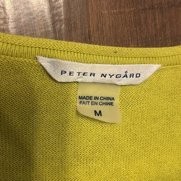 Peter Nygard Open Front Long Line Cotton Blend Cardigan, Sz. M.