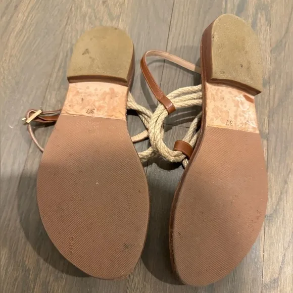Pier Paolo Tesorone tan sandals size 6.5