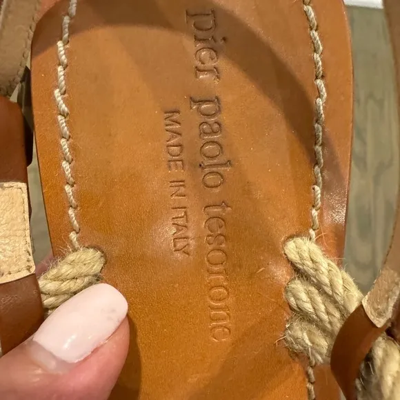 Pier Paolo Tesorone tan sandals size 6.5