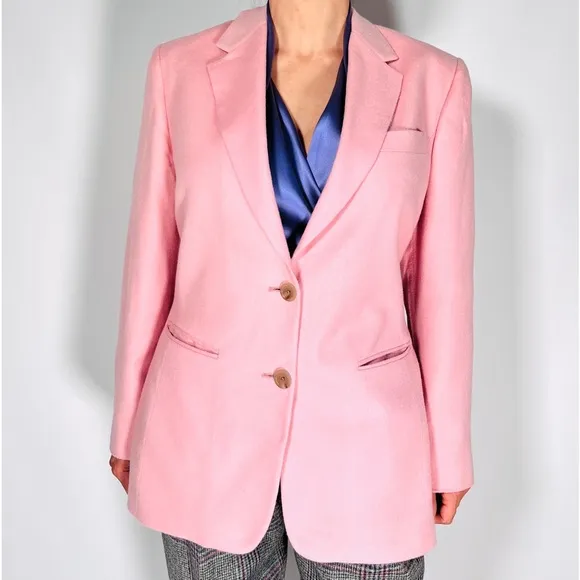 Pietrafesa Blazer Womens Pink Loro Piana 100% Worsted Camelhair Jacket VTG USA