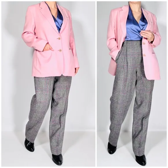 Pietrafesa Blazer Womens Pink Loro Piana 100% Worsted Camelhair Jacket VTG USA