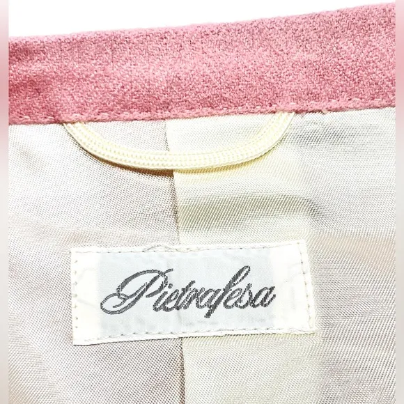 Pietrafesa Blazer Womens Pink Loro Piana 100% Worsted Camelhair Jacket VTG USA