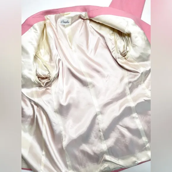 Pietrafesa Blazer Womens Pink Loro Piana 100% Worsted Camelhair Jacket VTG USA
